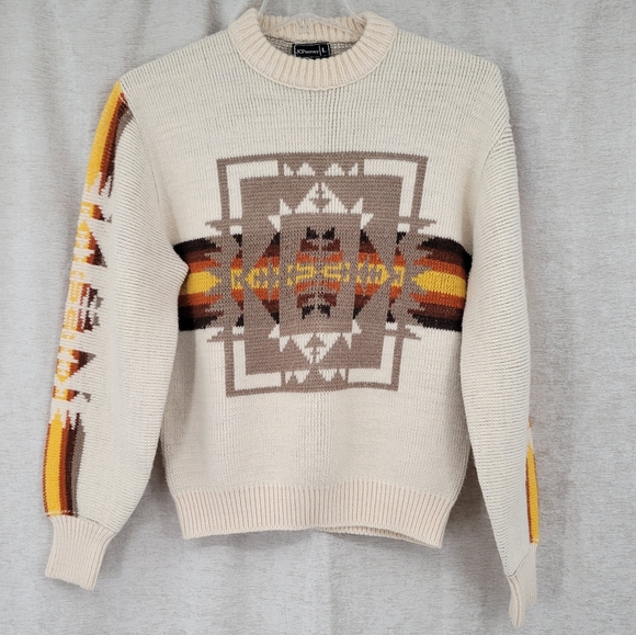 JcPenny Vintage 70s Aztec Acrylic Sweater - Picture 3 of 15